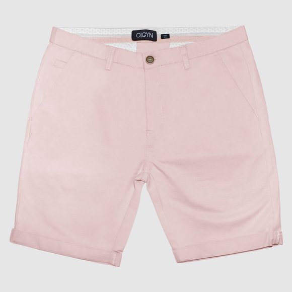 OLGYN Men’s Light Pink Regular Fit Chino Shorts - Picture 3 of 6